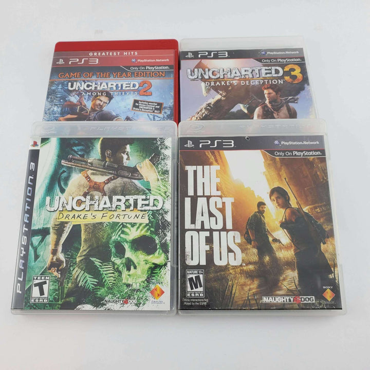 Playstation 3 Console Slim Bundle: Uncharted 1, 2, 3 & Last of Us | Retrolio Games