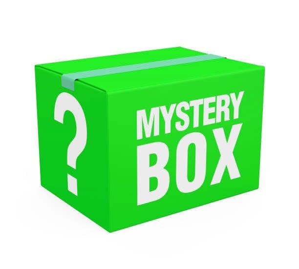 Mystery Box isolated on white background. 3D rende