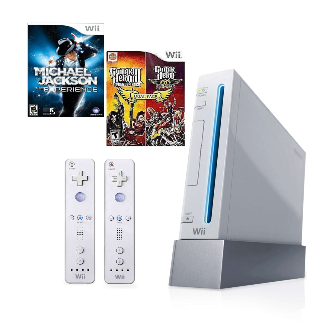 Wii Console with Guitar Hero & MJ Experience